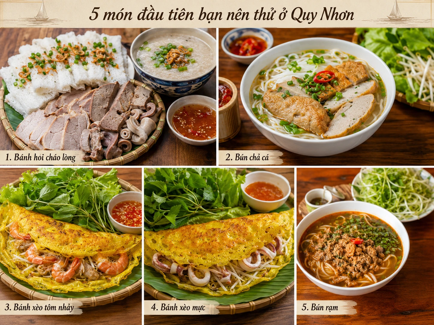 Nếu bạn đang chuẩn bị du lịch Quy Nhơn và chưa biết nên ăn gì, lưu lại ngay 15 món ngon dưới đây.
